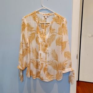 41 Hawthorn blouse, yellow and cream blouse size Large